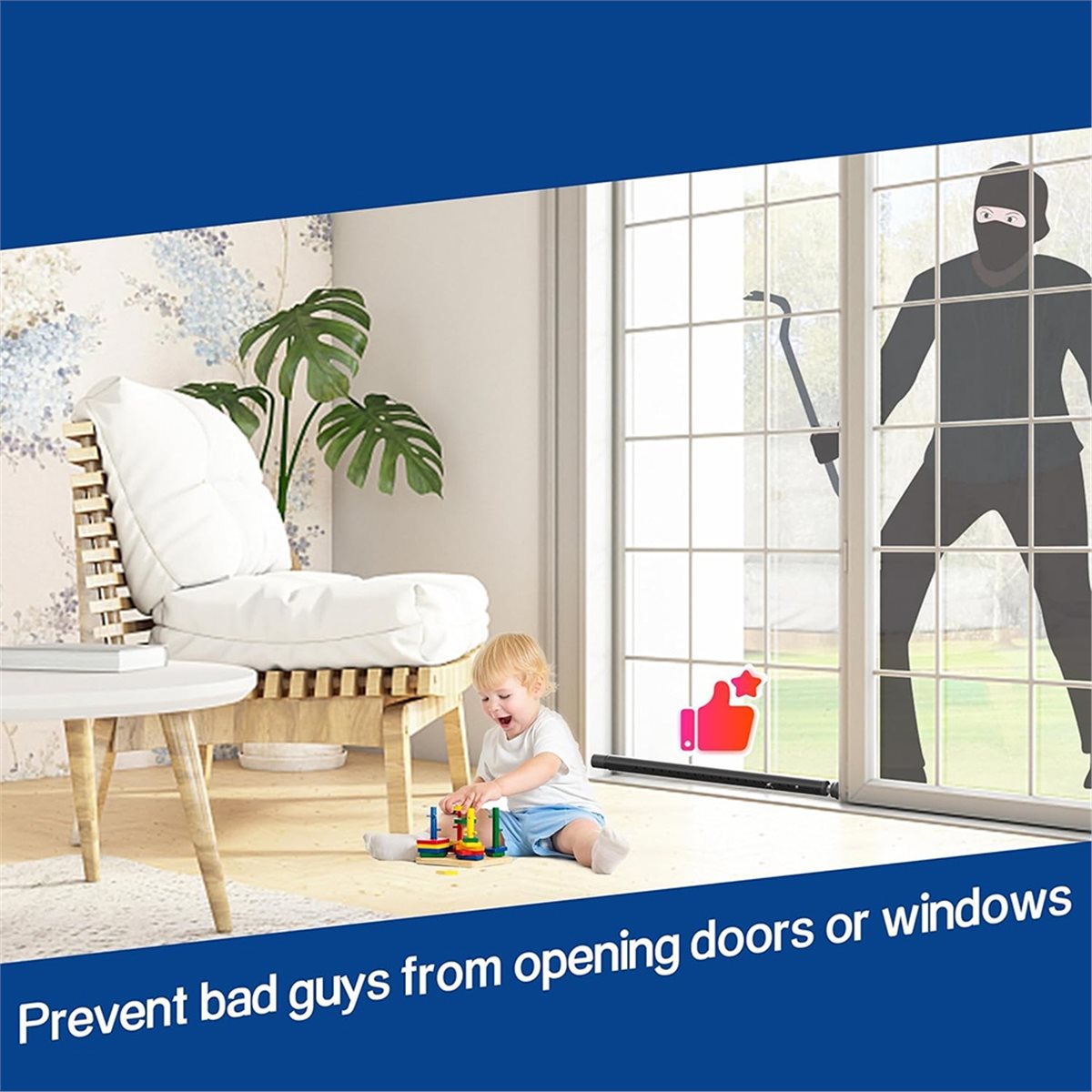 Window Lock Bar - A20I Sliding Door Security Bar 17-50