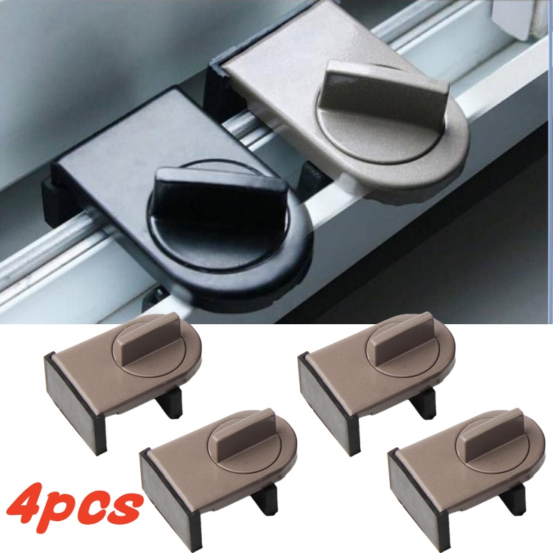 Window Lock Bar - 4 Sets Sliding Sash Stopper Cabinet