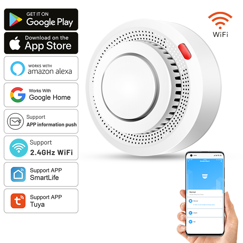 Tuya Smart WiFi Smoke Sensor F - Smoke Detector Interconnected 评论和价格