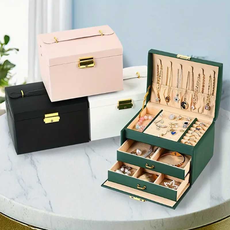 Three Drawer Handheld Jeweller - Lockbox Key Secure 评论和价格