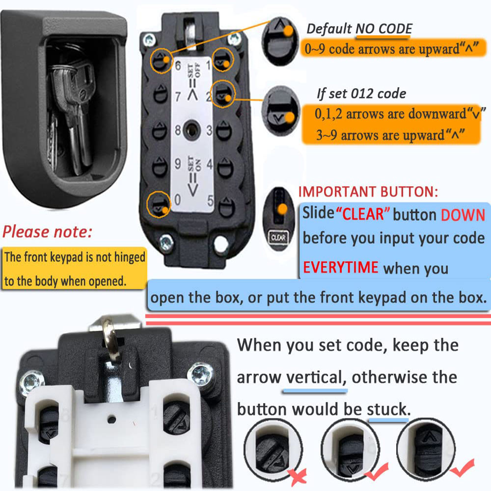 Key Lock Box Wall Mounted Push - Lockbox Key Secure 评论和价格