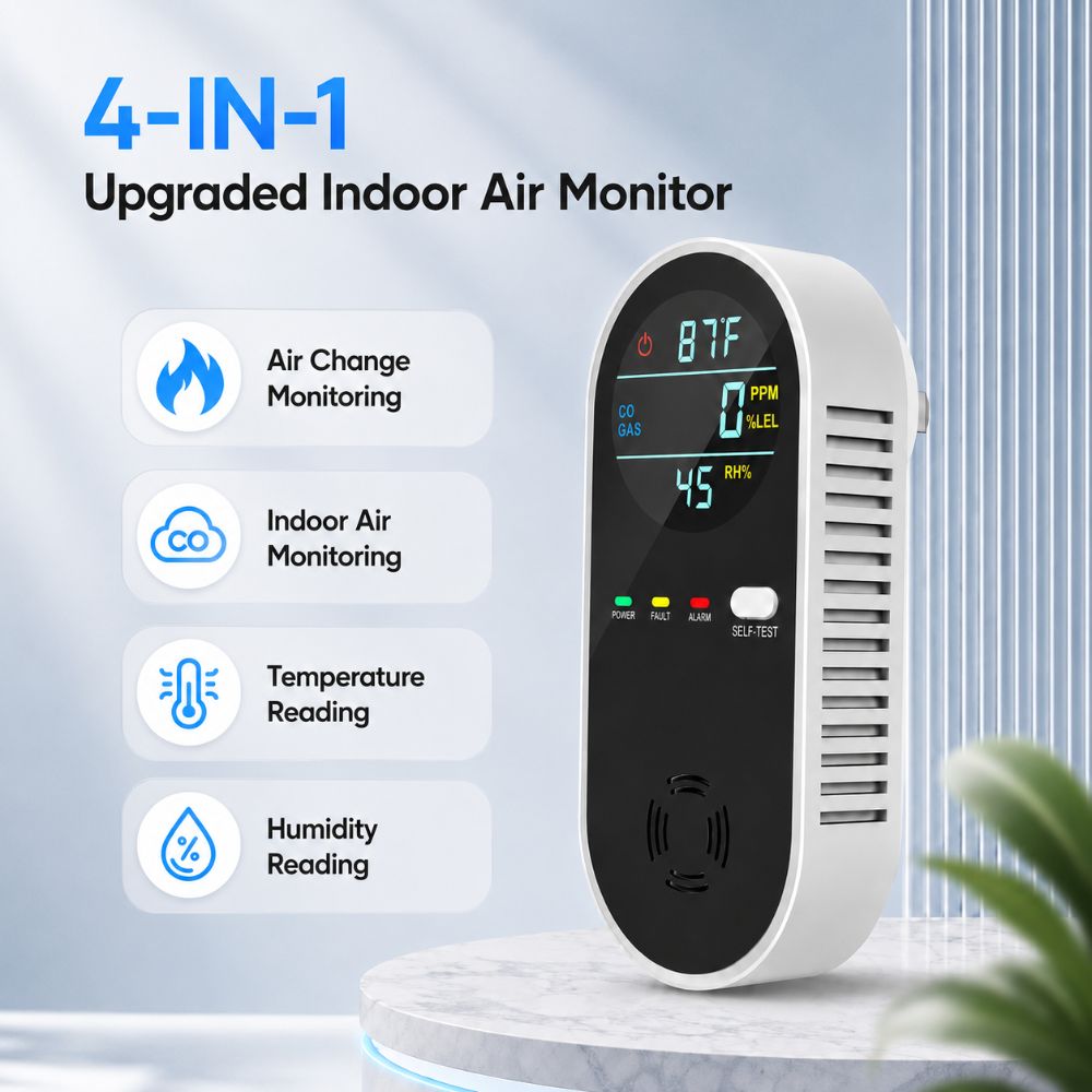 4 in 1 LED Display Gas Detecto - Co Detector Plug 评论和价格
