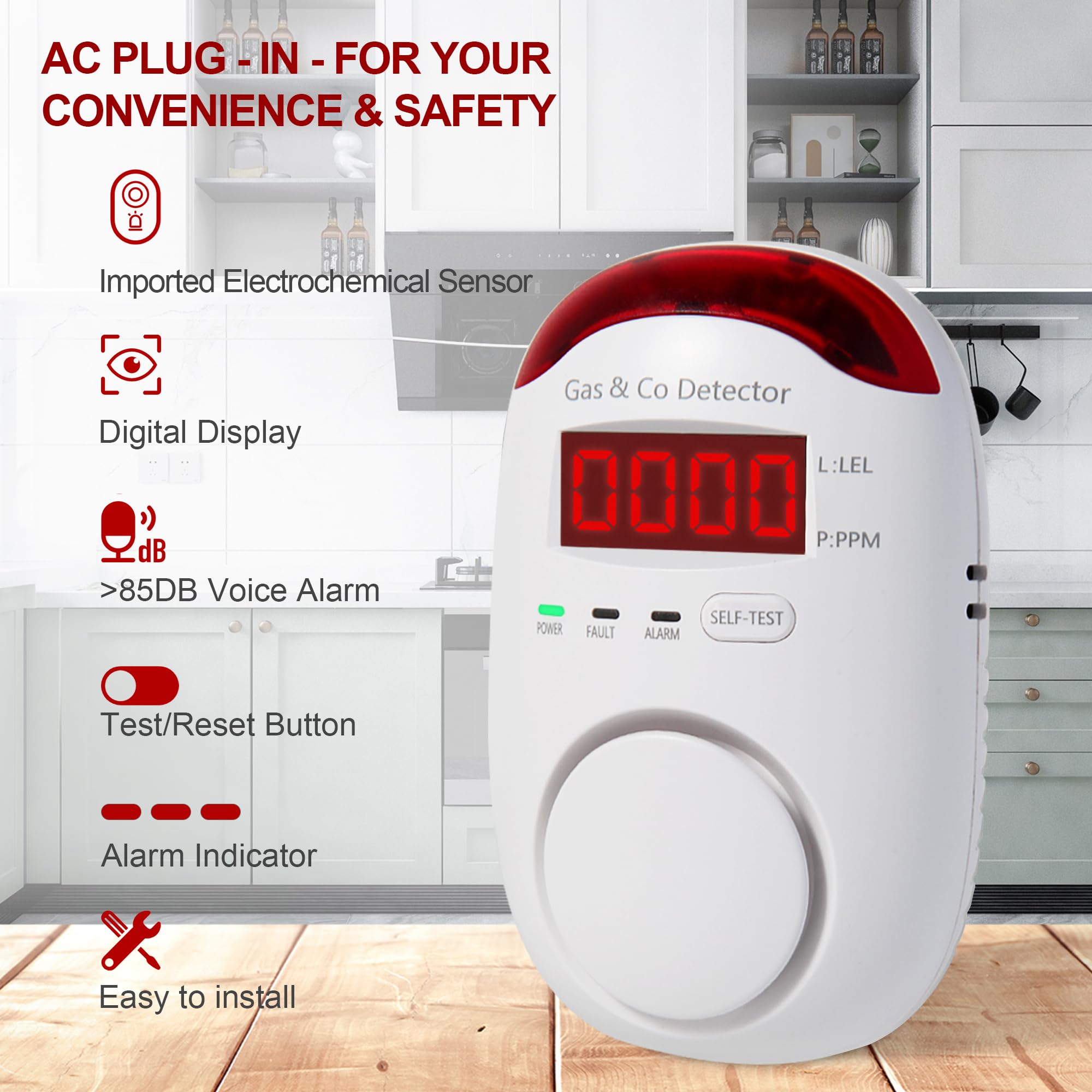 Combination Gas & Carbon Monox - Co Detector Plug 评论和价格