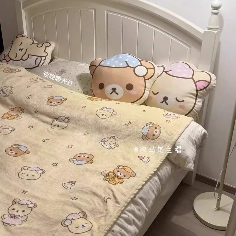Cartoon Rilakkuma Flannel Thro - Fire Blanket Kitchen 评论和价格