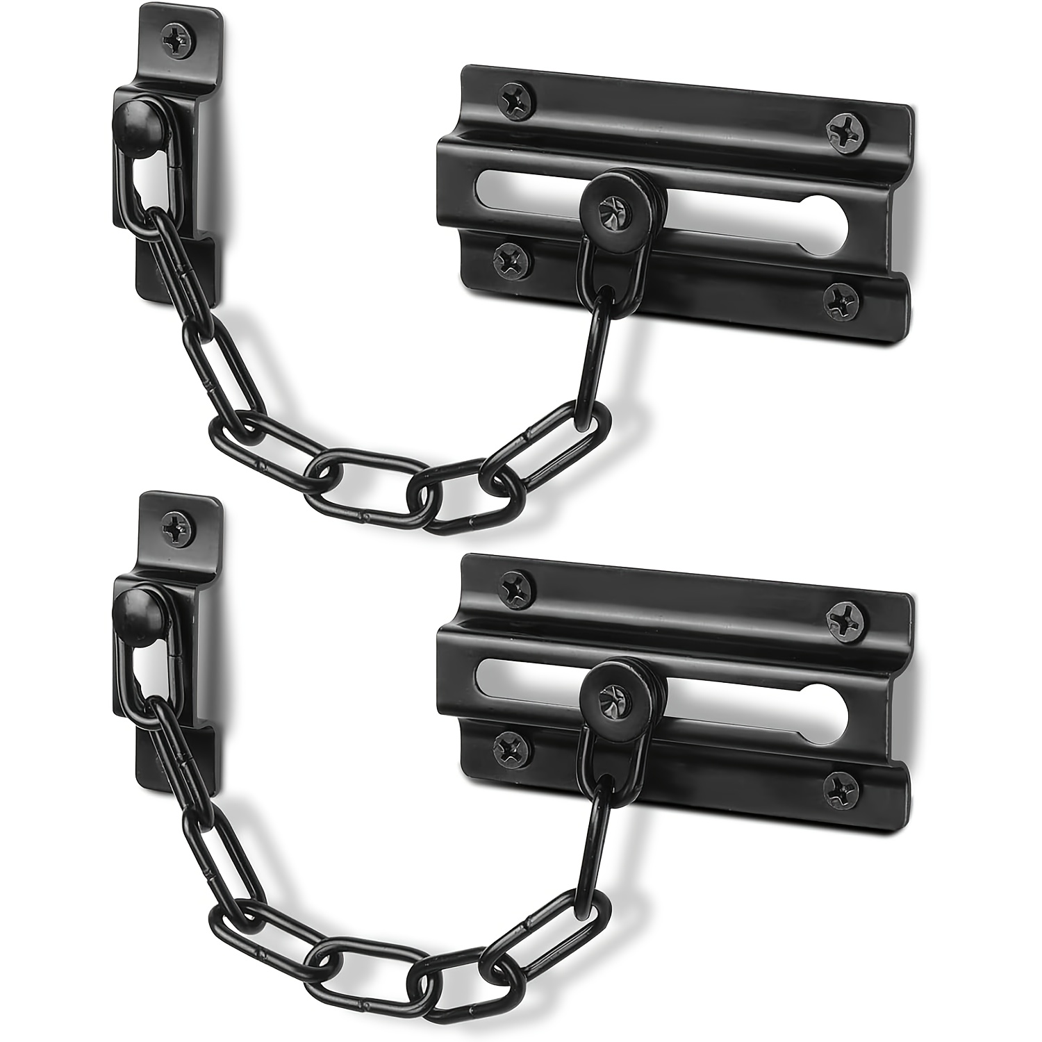 2 Pack Door Chain Lock Black,  - Security Chain Door 评论和价格