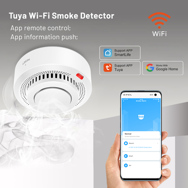 2 Pack Tuya Smart WiFi Smoke D - Smoke Detector Interconnected 评论和价格